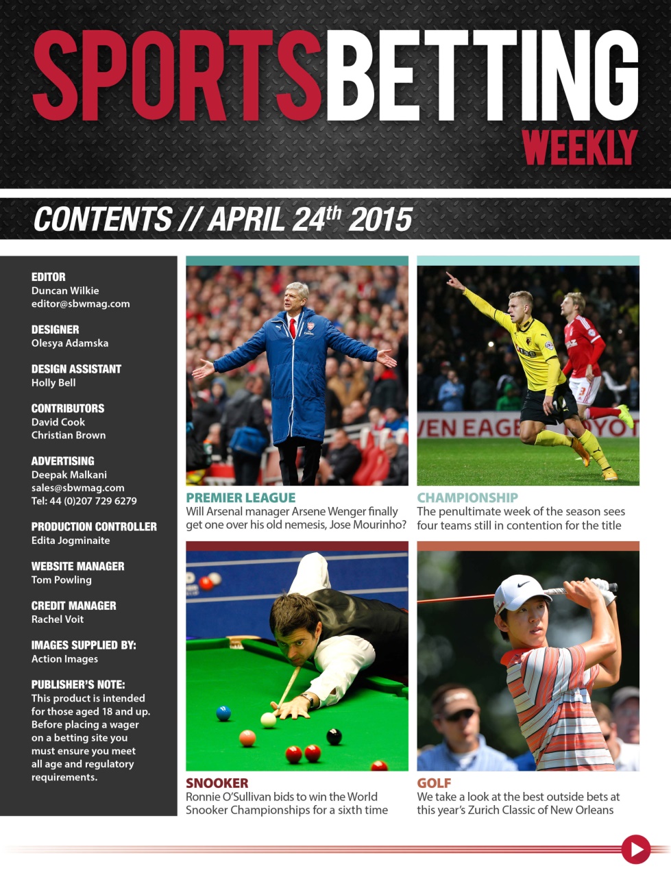 Sports Betting Weekly Preview Pages