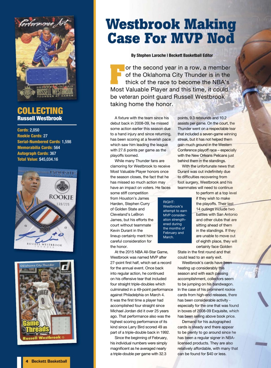 Beckett Basketball Magazine Preview Pages