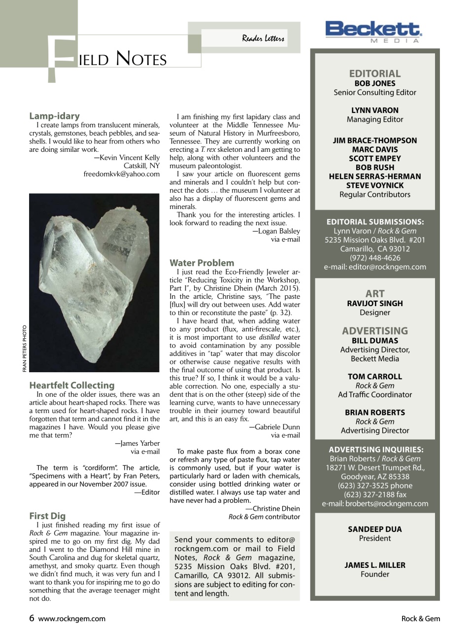 Rock&Gem Magazine Preview Pages