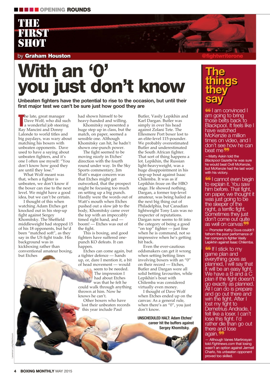 Boxing Monthly Preview Pages