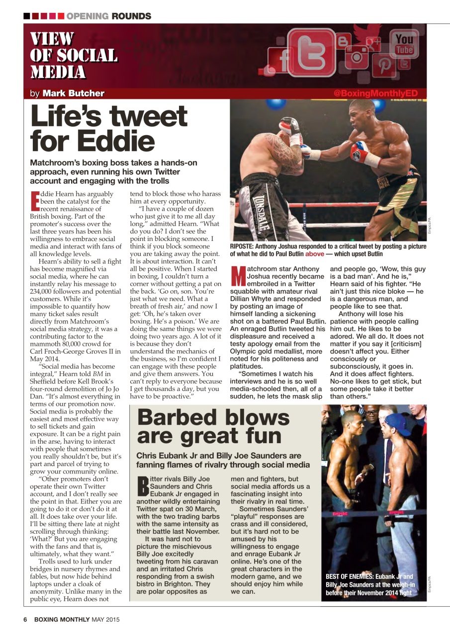 Boxing Monthly Preview Pages
