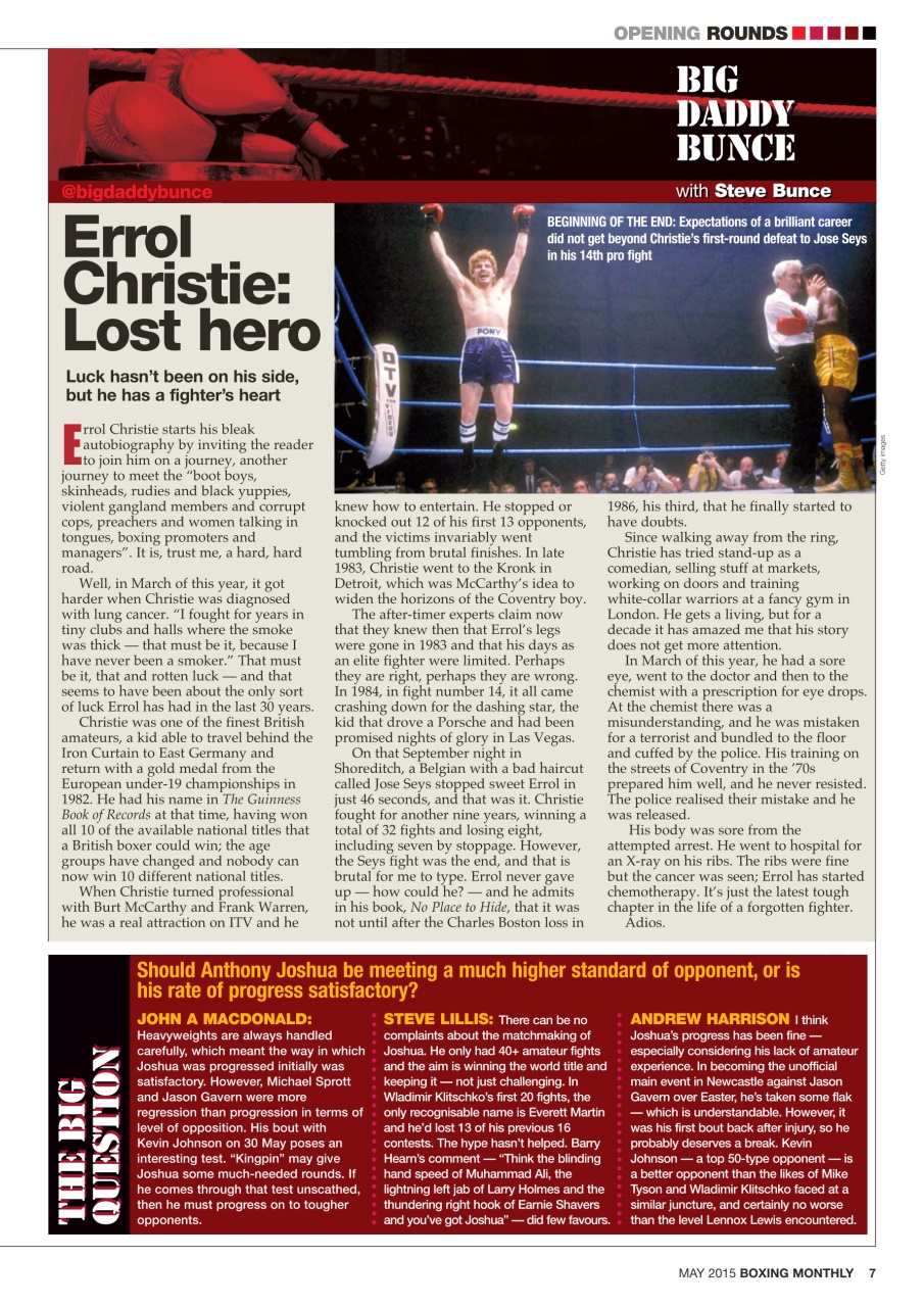 Boxing Monthly Preview Pages