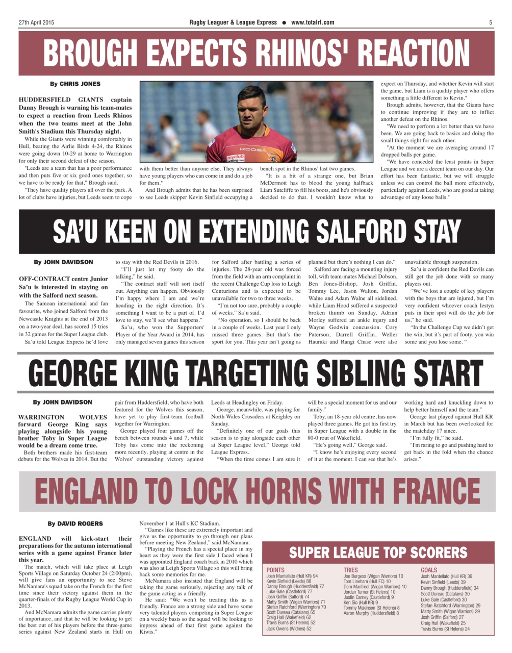 League Express Preview Pages