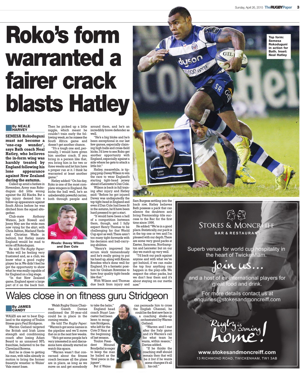 The Rugby Paper Preview Pages