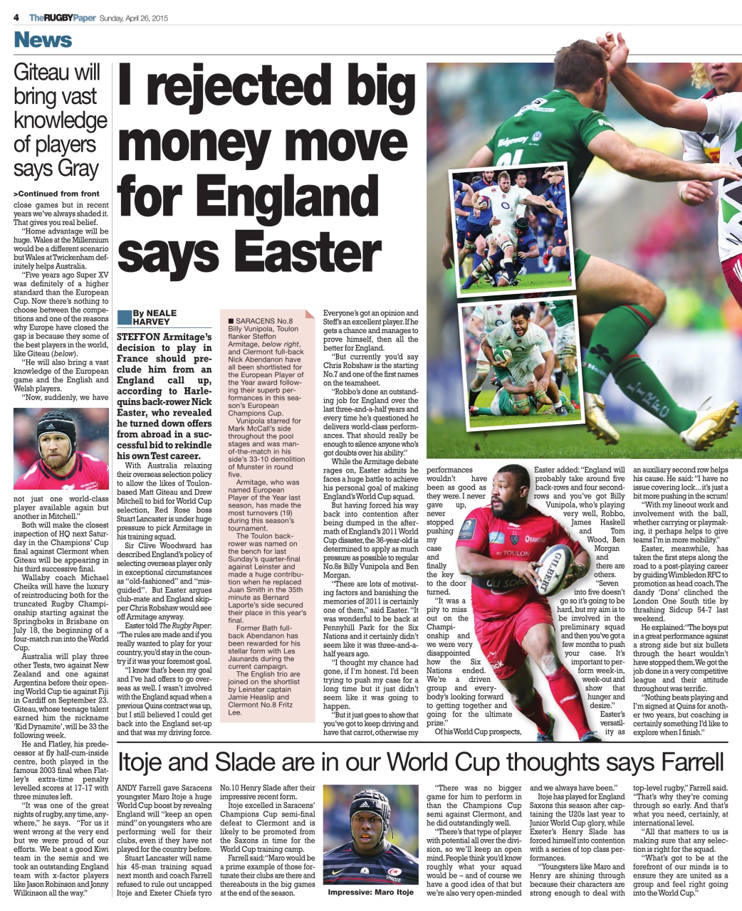 The Rugby Paper Preview Pages