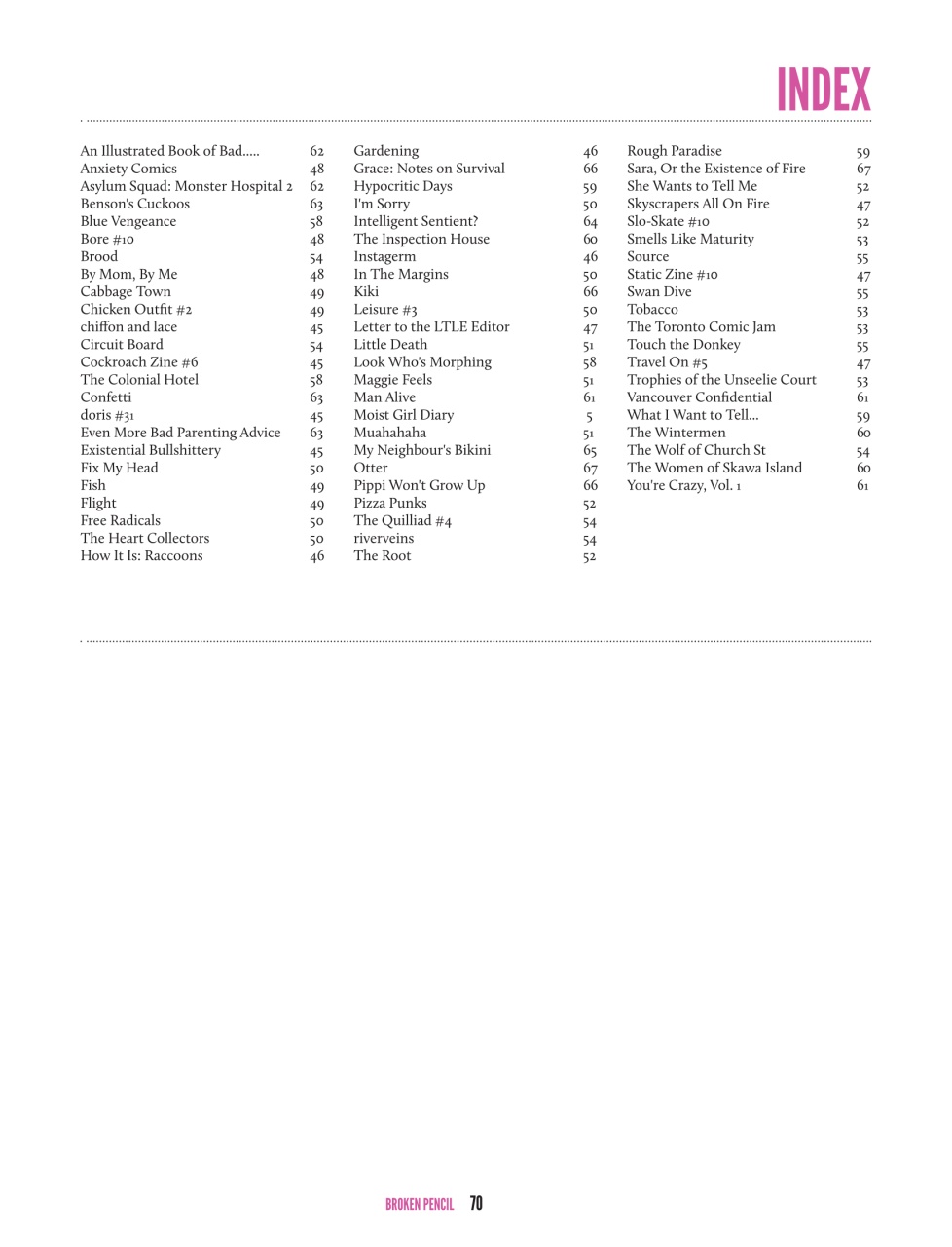 Broken Pencil Preview Pages