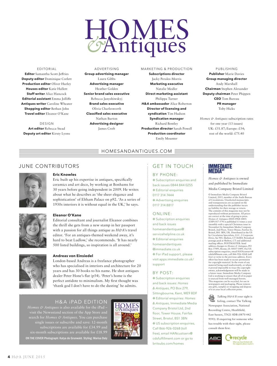 Homes & Antiques Magazine Preview Pages