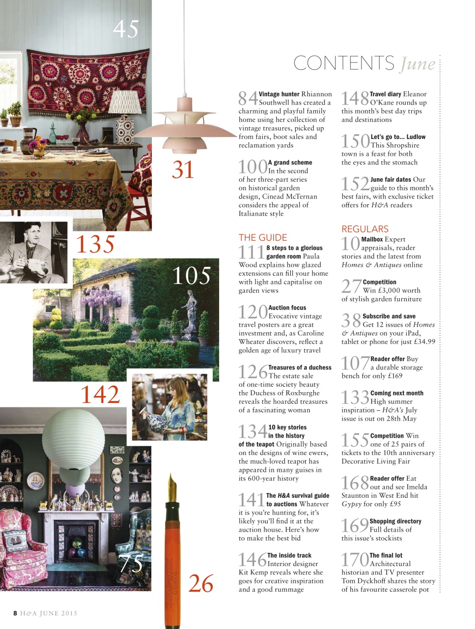 Homes & Antiques Magazine Preview Pages