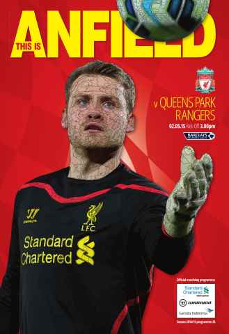 Liverpool FC Programmes issue Liverpool v QPR 2014/15