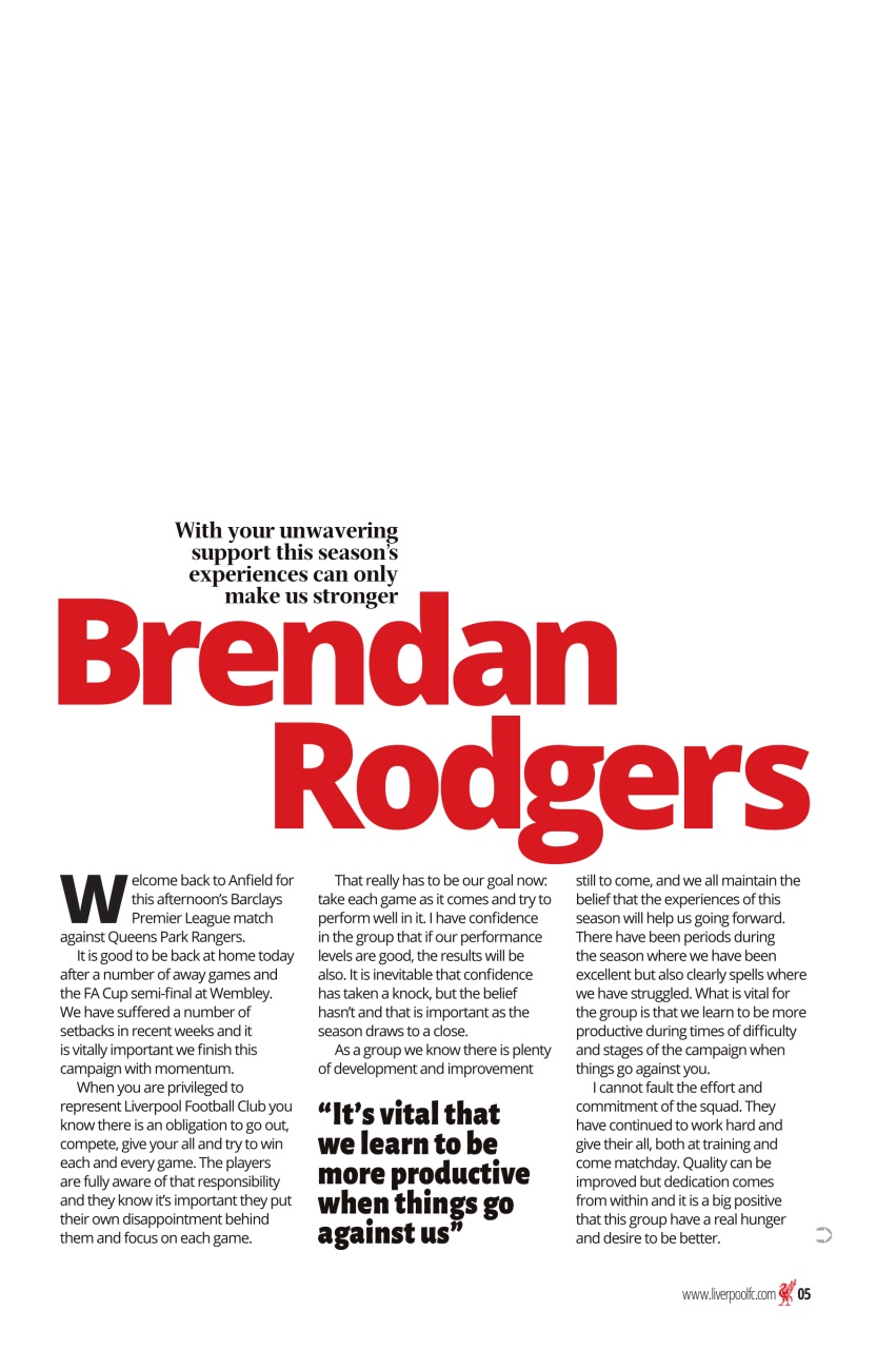 Liverpool FC Programmes Preview Pages