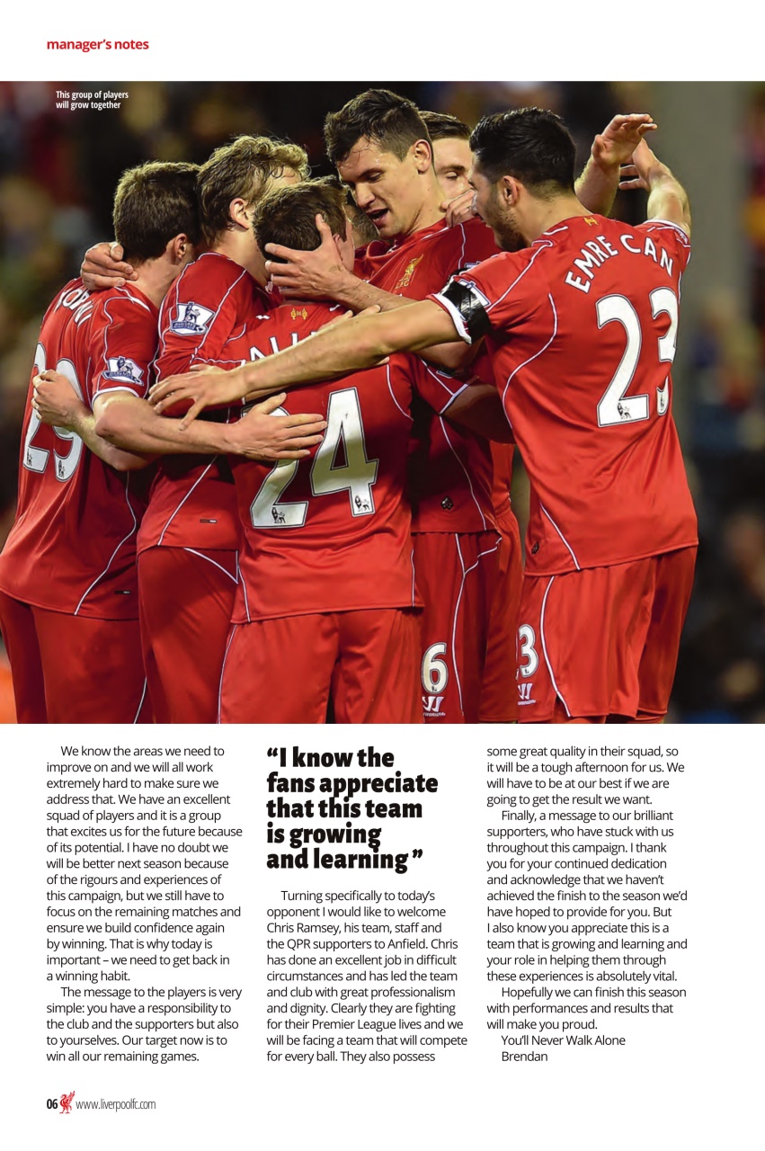 Liverpool FC Programmes Preview Pages