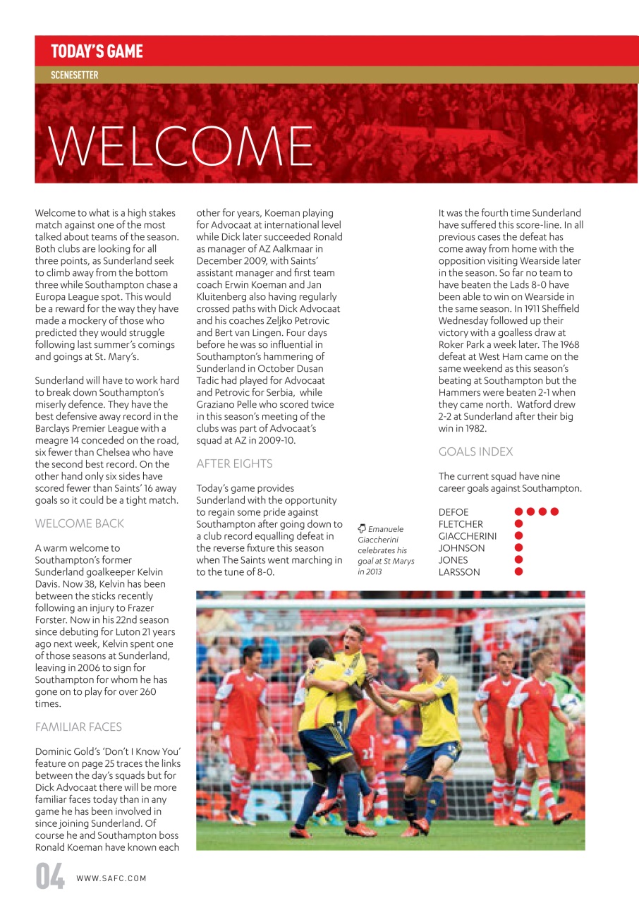 Sunderland FC Preview Pages