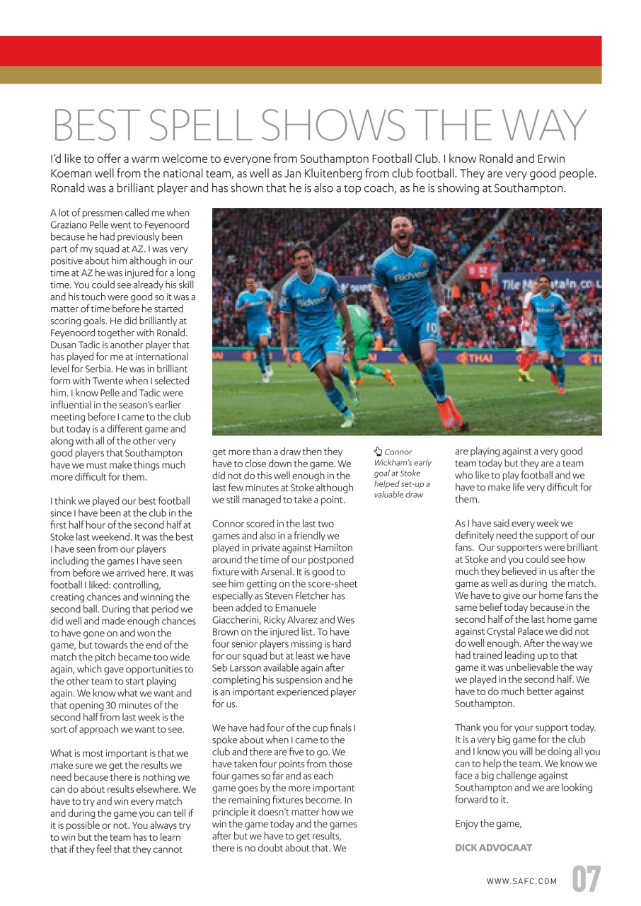 Sunderland FC Preview Pages