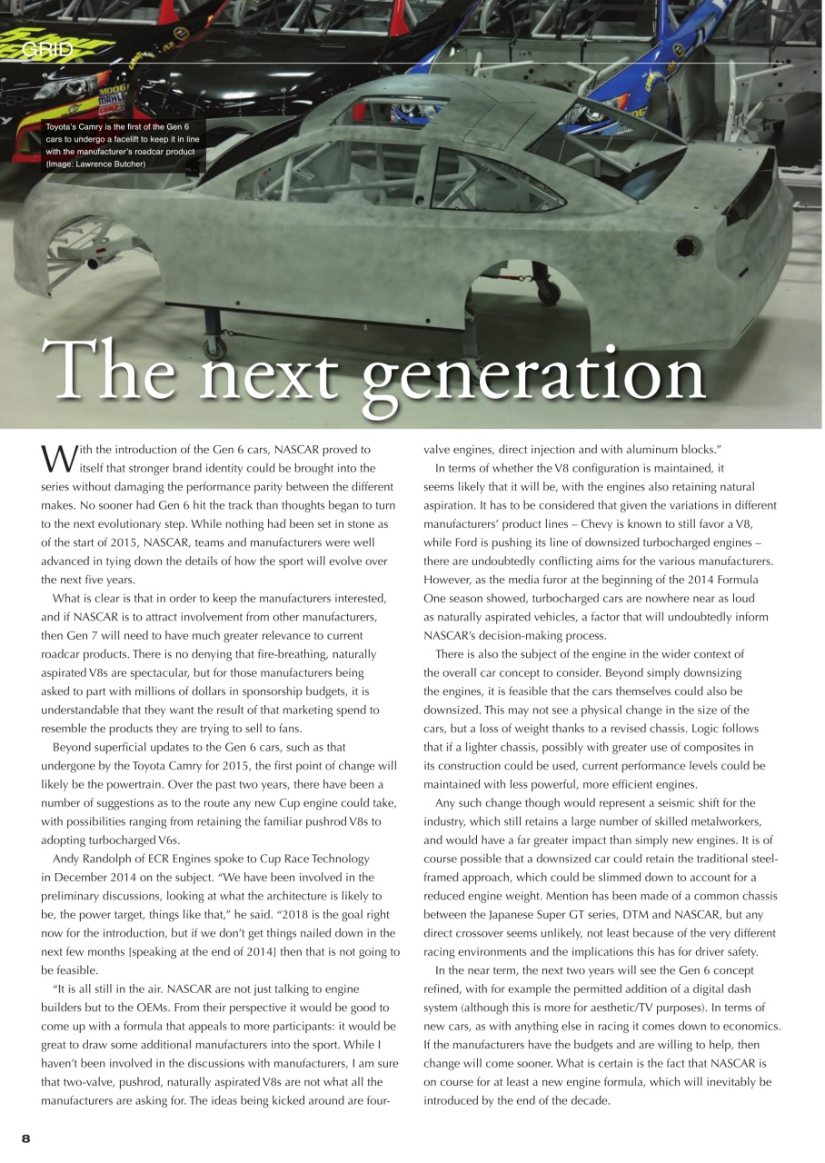 CUP Race Technology Preview Pages