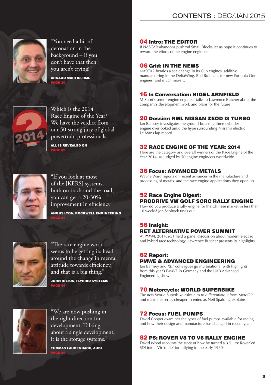 Race Engine Technology Preview Pages