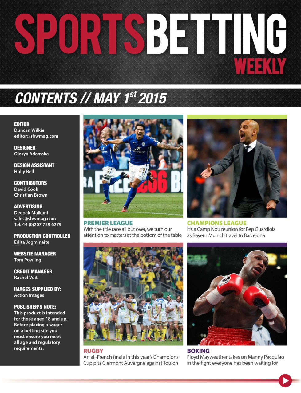 Sports Betting Weekly Preview Pages