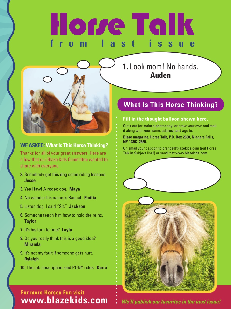 Blaze Magazine For Horse Crazy Kids Preview Pages