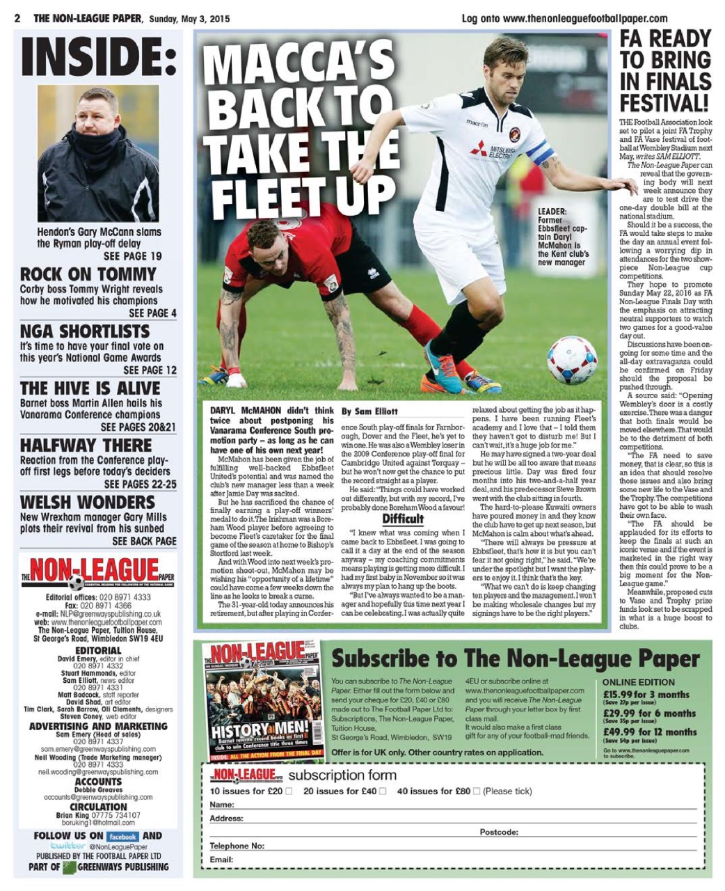 The Non-League Football Paper Preview Pages