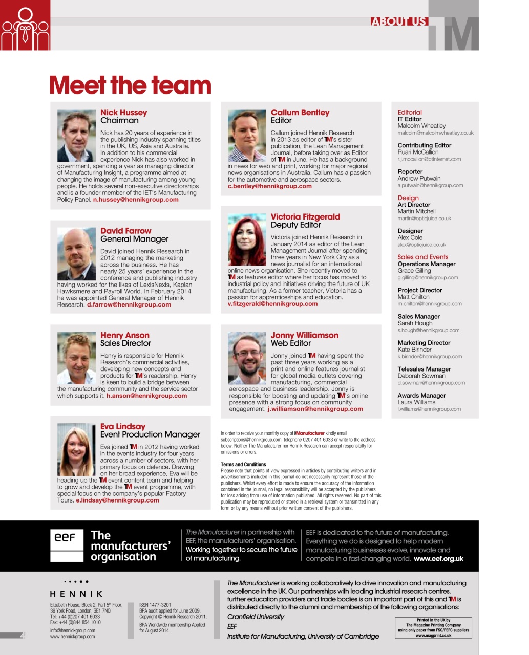 The Manufacturer Preview Pages