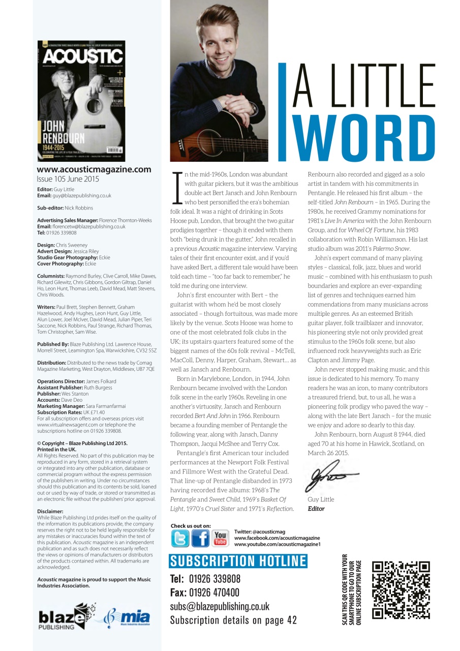 Acoustic Preview Pages