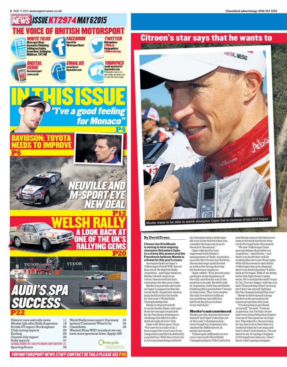 Motorsport News Preview Pages
