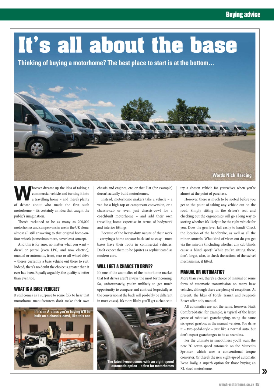 What Motorhome magazine Preview Pages