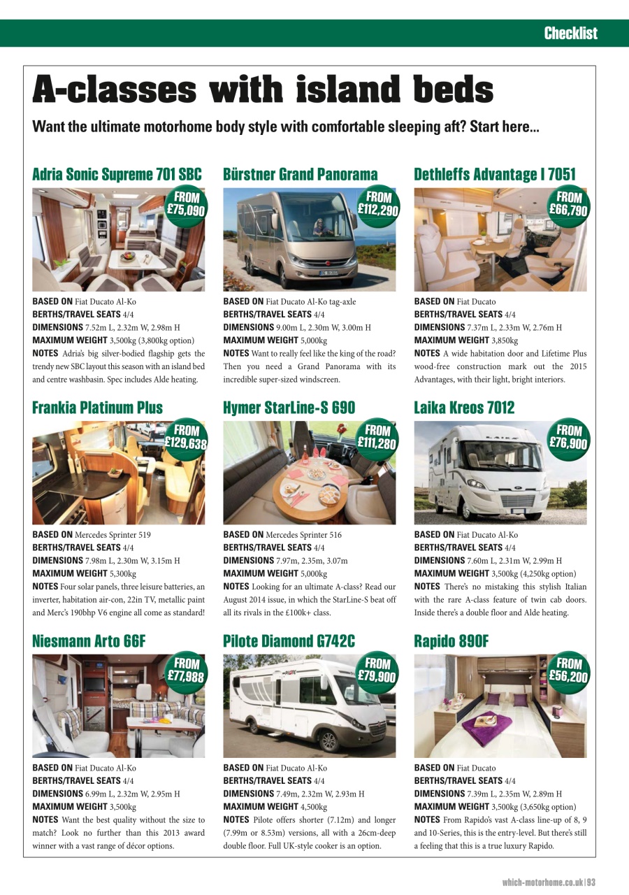 What Motorhome magazine Preview Pages