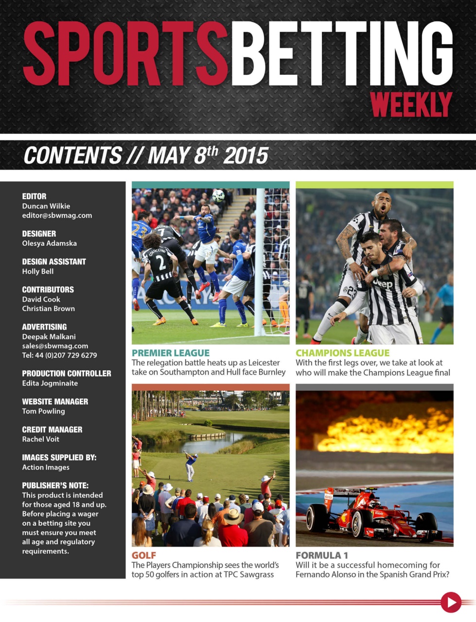 Sports Betting Weekly Preview Pages