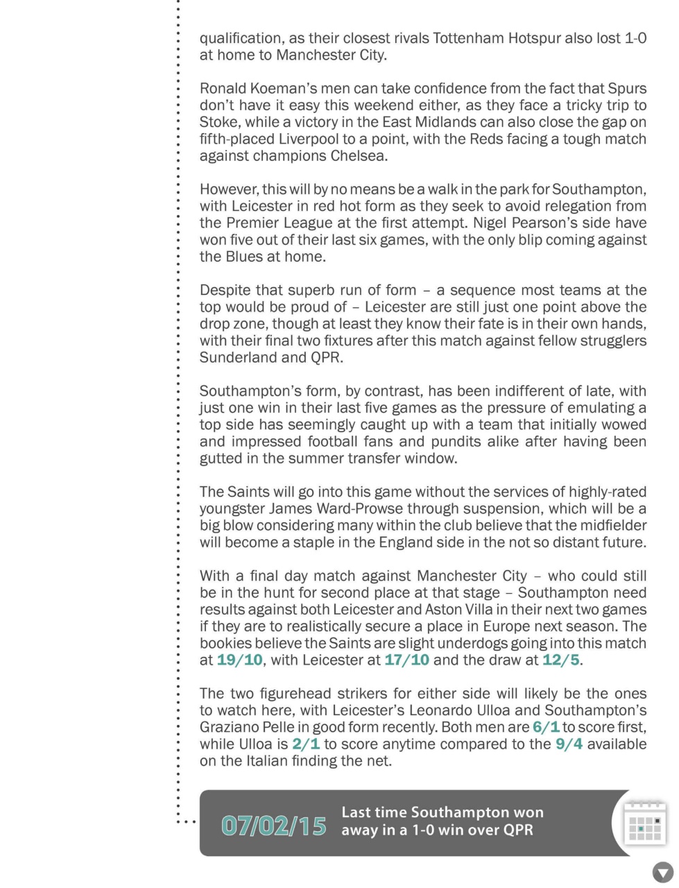 Sports Betting Weekly Preview Pages