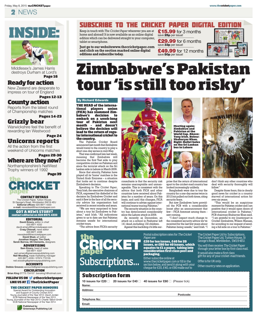 The Cricket Paper Preview Pages