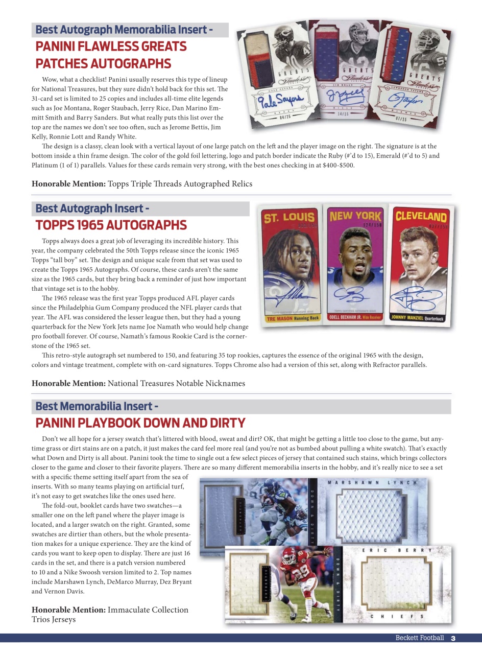 Beckett Football Magazine Preview Pages