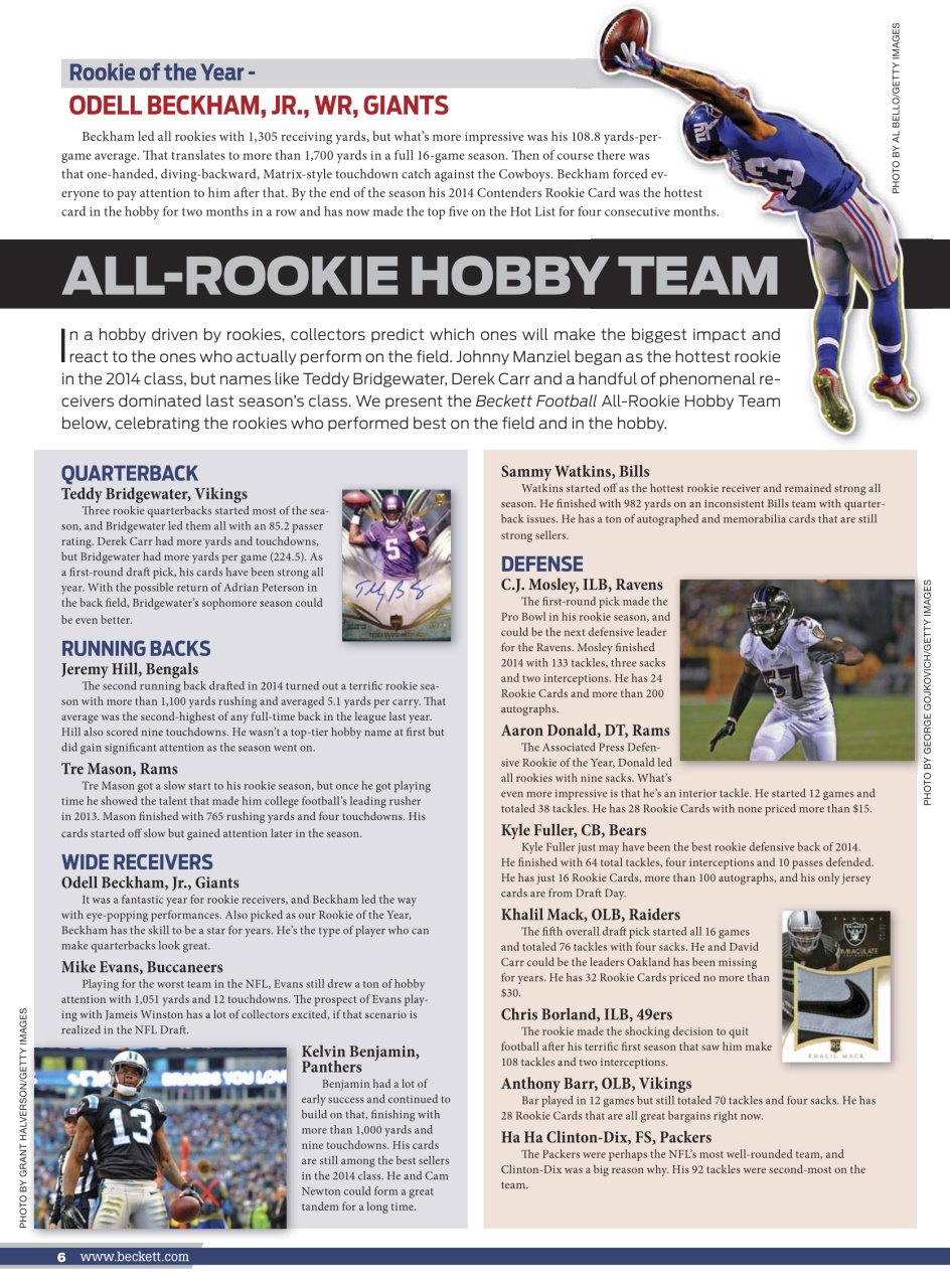 Beckett Football Magazine Preview Pages