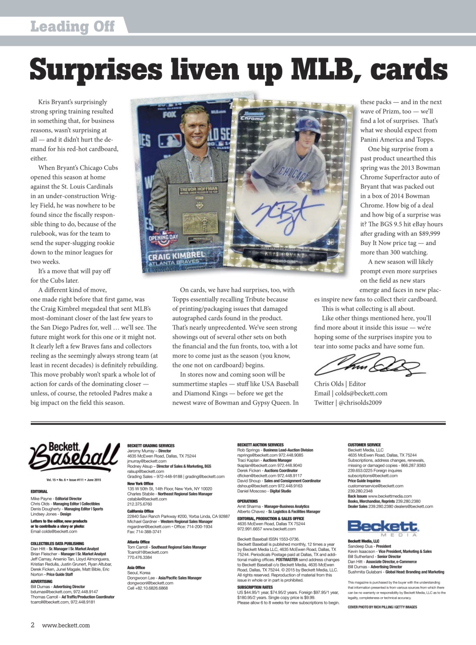 Beckett Baseball Magazine Preview Pages