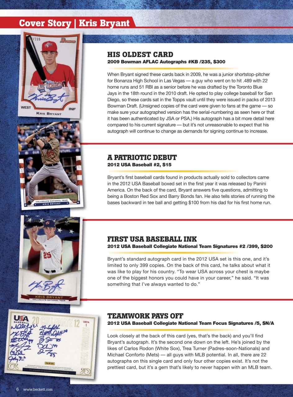 Beckett Baseball Magazine Preview Pages