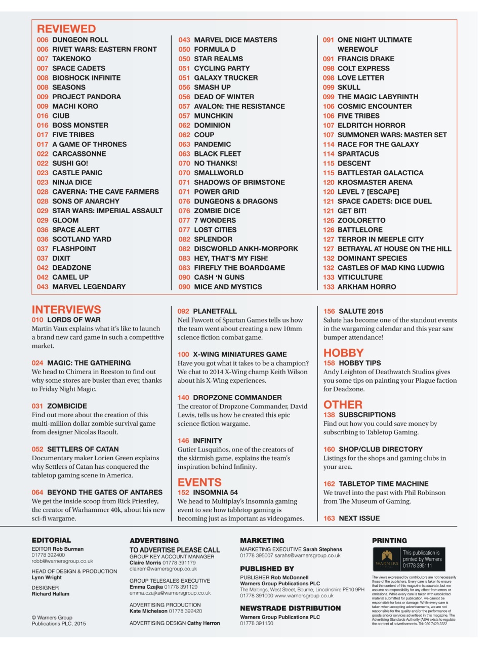 Tabletop Gaming Preview Pages