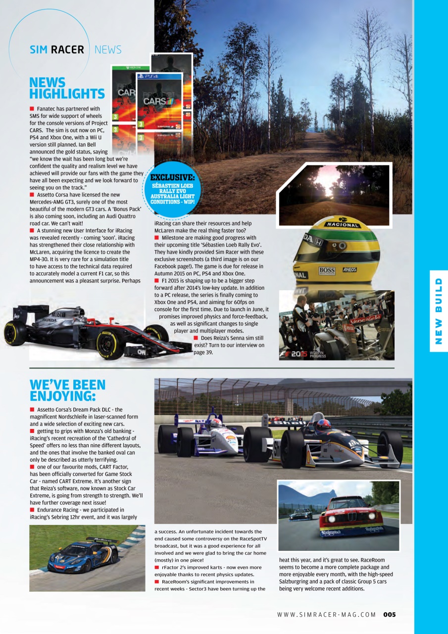 Sim Racer Preview Pages