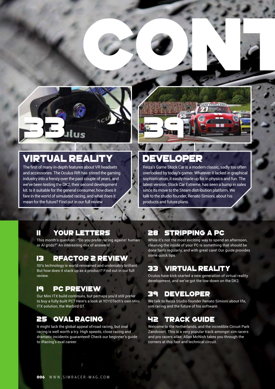 Sim Racer Preview Pages