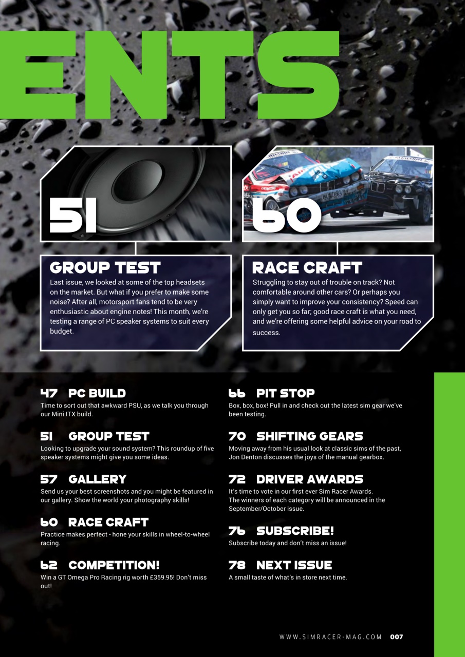 Sim Racer Preview Pages
