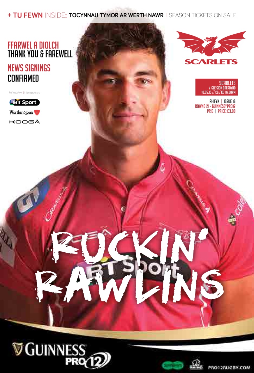 Scarlets Matchday Programme Preview Pages