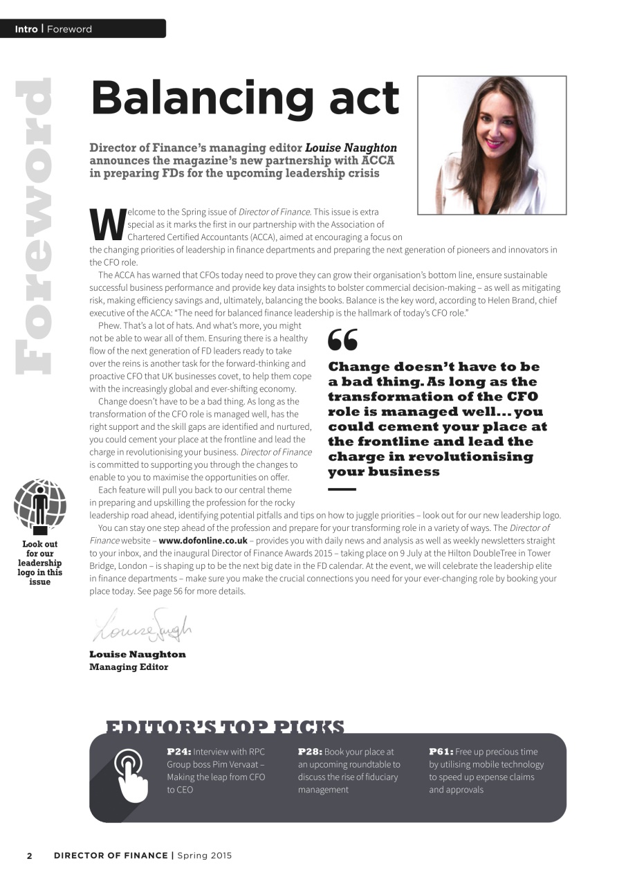 Director of Finance Preview Pages