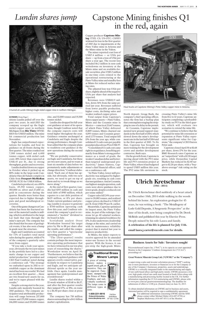 The Northern Miner Preview Pages