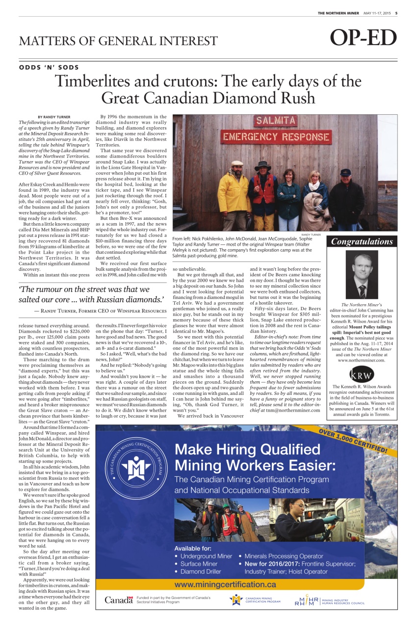 The Northern Miner Preview Pages