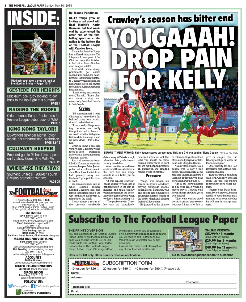 The Football League Paper Preview Pages