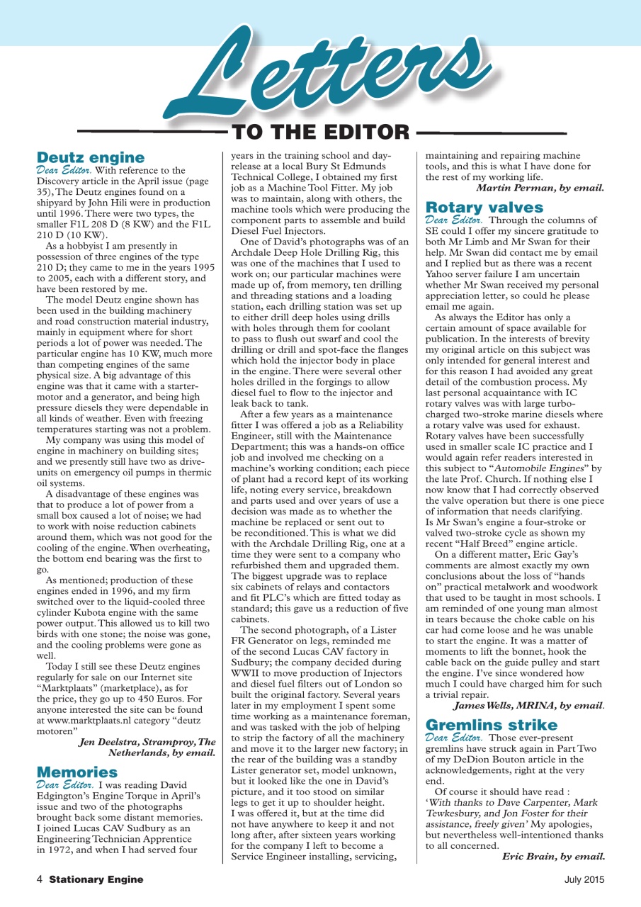 Stationary Engine Preview Pages