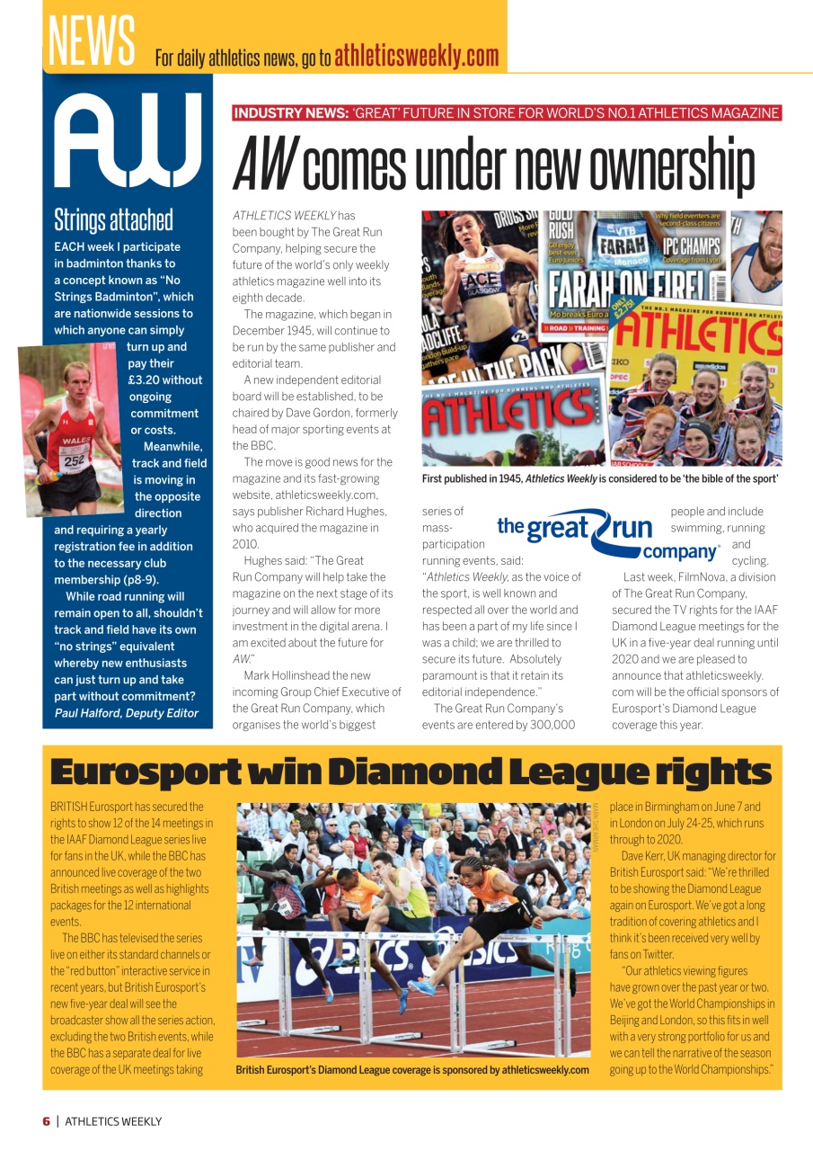 AW – Athletics Weekly Magazine Preview Pages