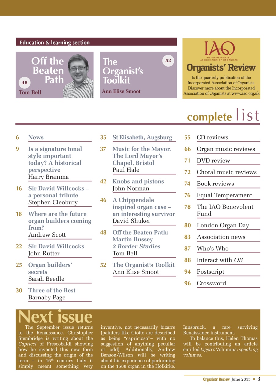 Organists' Review Preview Pages