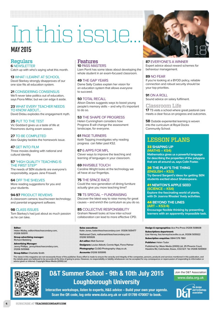 Teach Secondary Preview Pages