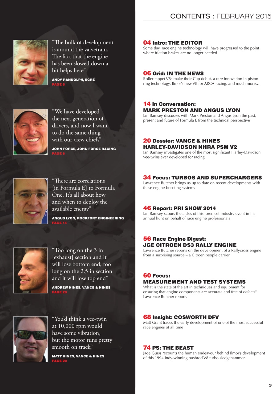 Race Engine Technology Preview Pages