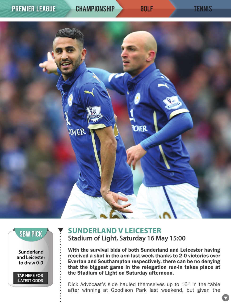 Sports Betting Weekly Preview Pages