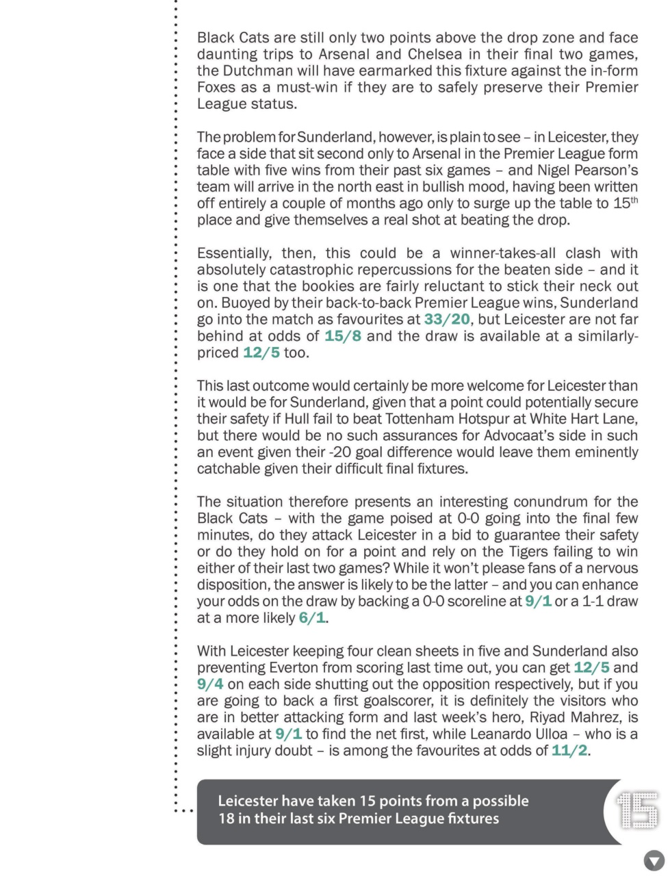 Sports Betting Weekly Preview Pages